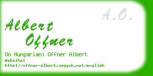 albert offner business card
